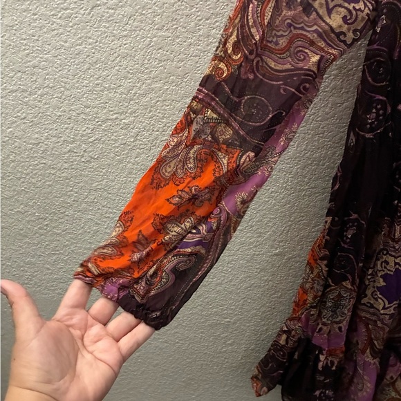 Xhilaration  Y2K Bohemian Paisley Dress in Purple and Orange - Picture 4 of 14